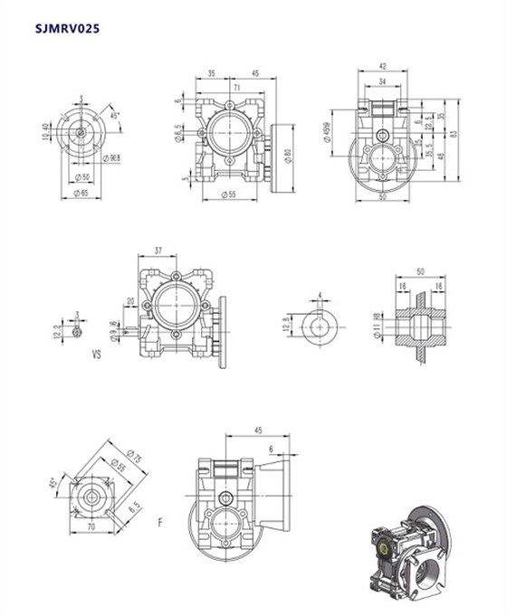 NMRV025型號蝸輪蝸桿減速機產品安裝尺寸.jpg